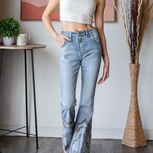 Oli & Hali High Rise Embroidered Light Blue Jeans